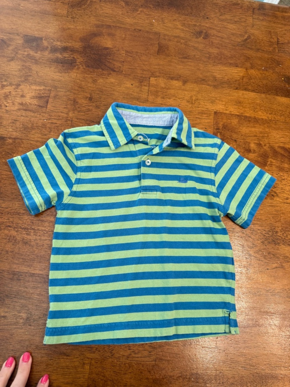 Southbound Boys Performance Polo Shirt 3T Green Blue Striped Golf Youth